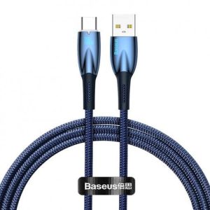 Cablu Baseus Glimmer, USB A/ USB C, 1 m, Albastru