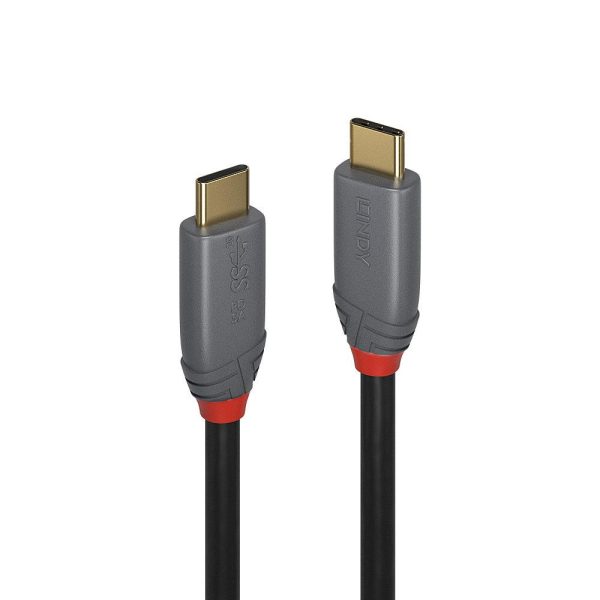 Cablu Lindy Anthra Line, USB Type C, 2m, Negru
