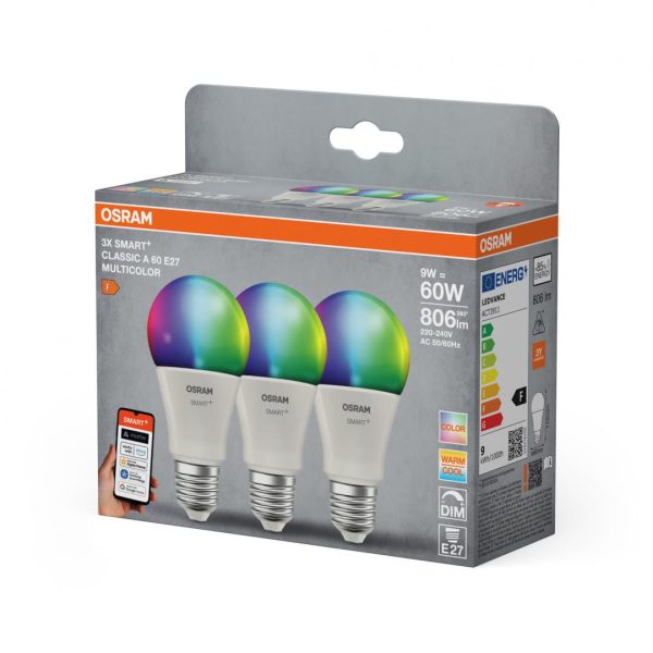 3 Becuri LED RGB inteligente Osram SMART+ Matter over WiFi