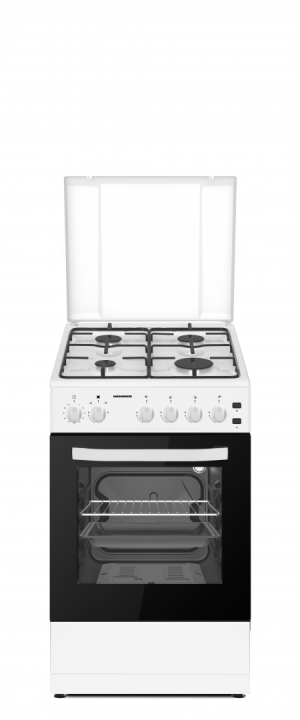 Aragaz gaz Heinner HFSC-S60LITGWH, 4 arzatoare, aprindere electrica plita/cuptor, dispozitiv