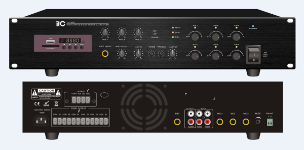 Mixer amplificator cu 6 zone de reglaj ITC TI-240Z, pentru