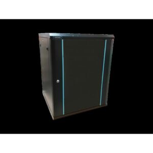 Rack 12U 600x450, dezasamblat, montare pe perete, usa din sticla,