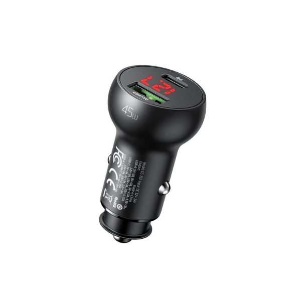 Incarcator Auto MCDODO Mushrooms Series, 45W, 2 porturi, Negru