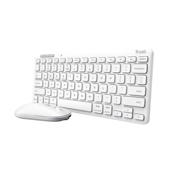 Kit Wireless tastatura si mouse Trust Lyra, Alb, US English