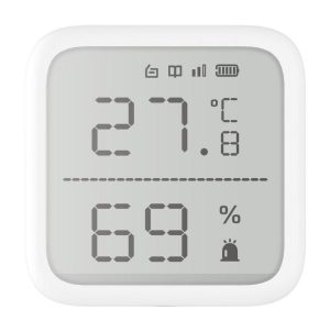 Detector de temperatura si umiditate wireless Hikvision DS-PDTPH-E-WE, seria AXPRO,