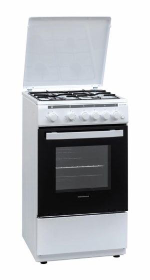 Aragaz gaz Heinner HFSC-V50LITGWH, 4 arzatoare, aprindere electrica plita/cuptor, dispozitiv