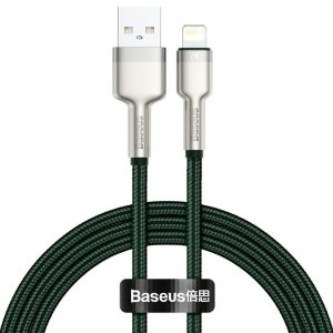 Cablu Baseus Cafule Metal, USB A/ Lightning, 2 m, Verde