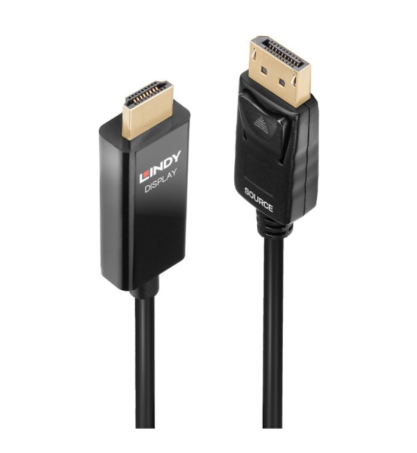 Cablu Lindy Active DisplayPort to HDMI Cable with HDR, DisplayPort/