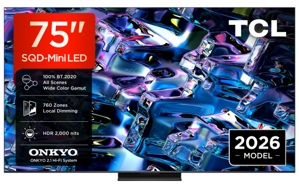Televizor TCL SQD-MiniLED 75MSQLED80L, 189 cm, Smart Google TV, 4K,