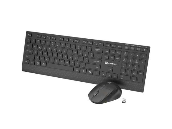 Kit Wireless tastatura si mouse NATEC STINGRAY 2, Negru, Romanian