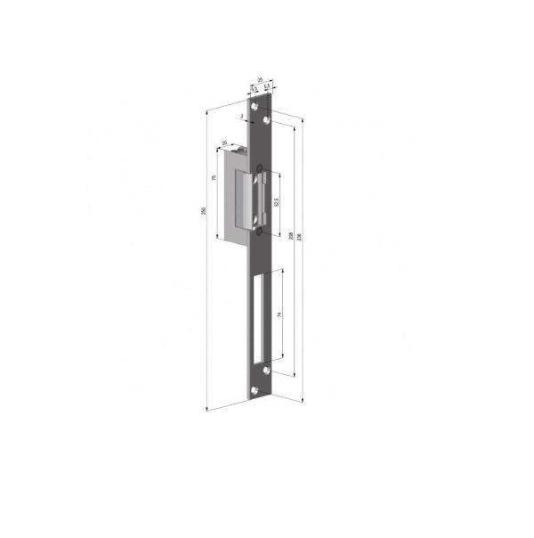 Electromagnet fail lock Yale YB17-12D-L, 12Vcc, consum redus, 230mA, include