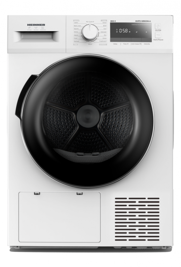 Uscator de rufe HEINNER HHPD-M8G3A++, 8 kg, Clasa: E, Alb