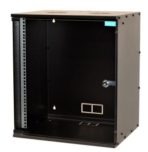 CABINET 19″ SPACER 12U, fixare pe perete, Flatpack (dezasamblat), Black,