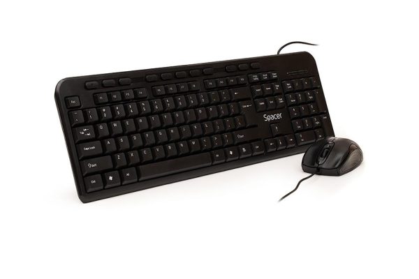 Kit wired tastatura si mouse SPACER SPDS-1691, taste numerice, negru,