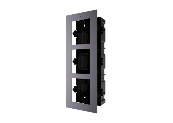 Panou frontal pentru 3 module videointerfon modular Hikvision DS-KD-ACF3; permite