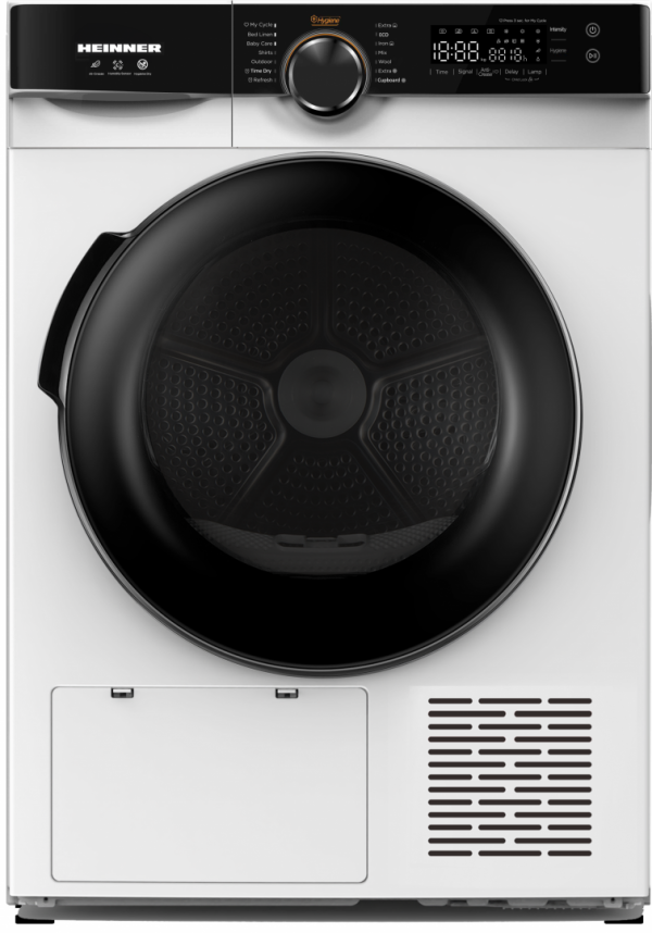 Uscator de rufe HEINNER HHPD-M8K3A++, 9 kg, Clasa: D, Alb