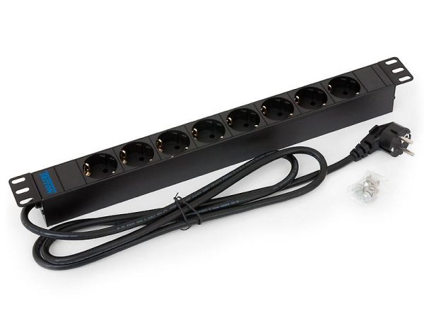 PDU Triton 19‘‘ distribution panel 1U, 8 sockets DIN standard,