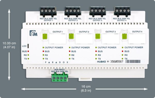 Modul izolator Bus Paradox HUB4D cu 4 porturi: multiplică magistrala