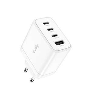 Incarcator Retea CUDY CH70, 65 W, 4 porturi, Alb
