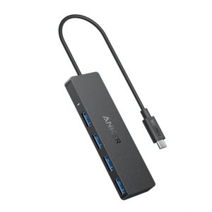 Hub USB ANKER Ultra Slim USB-C, 4 porturi, Negru