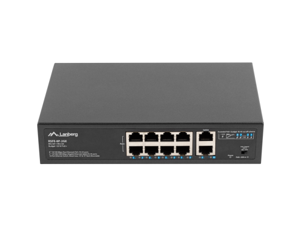Switch  8x 100 Mb PoE+ / 2x 1 Gb,
