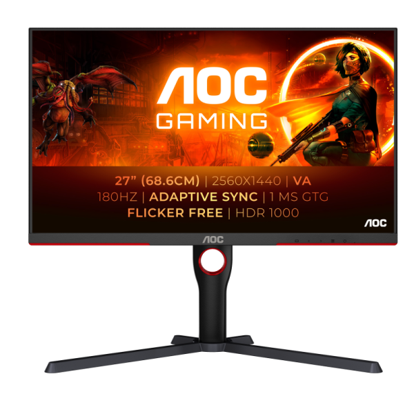 Monitor Gaming AOC Q27G3XMN/BK, 27", 2560 x 1440 pixeli, Black,