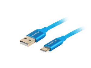 Cablu USB-C(M)  USB-A(M) 2.0 1 m albastru Premium QC