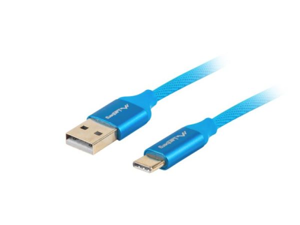 Cablu USB-C(M)  USB-A(M) 2.0 1 m albastru Premium QC