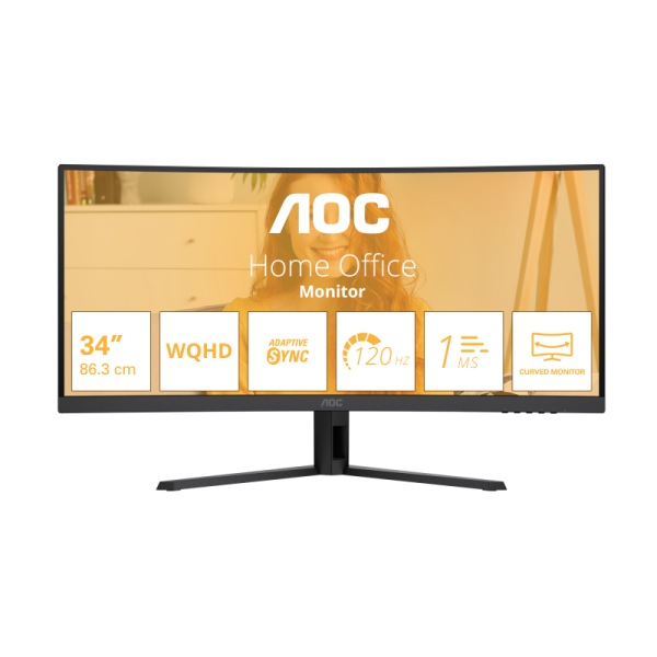 Monitor Gaming AOC CU34B3E, 34", 3440 x 1440 pixeli, Black,
