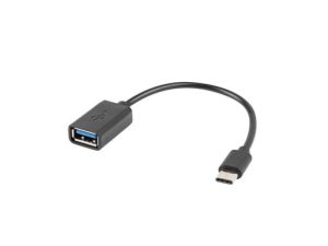 USB-C(M) 2.0->USB-A(F) ADAPTER CABLE 15CM OTG BLACK LANBERG