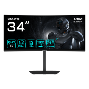 Monitor Gaming GIGABYTE GS34WQCA, 34", 3440 x 1440 pixeli, Black