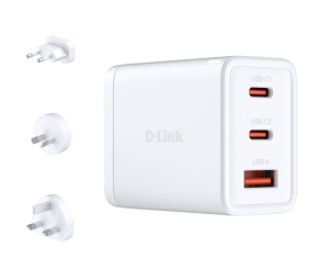 Incarcator D-Link 65W GaN Charger, 65W, 2 porturi, Alb