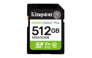 Card de memorie Kingston Canvas Select Plus Gen3 SDXC, 512