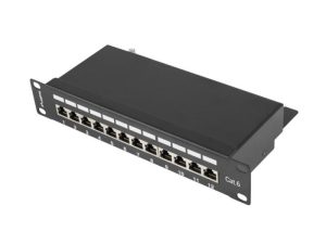Patch panel 12 porturi 1U 10" Cat.6 FTP cu organizator