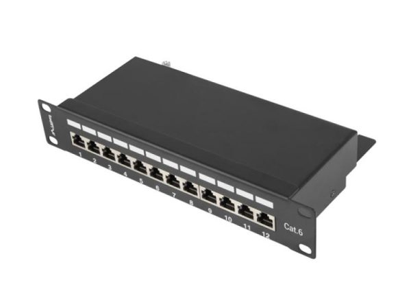 Patch panel 12 porturi 1U 10" Cat.6 FTP cu organizator
