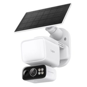 Tapo Solar-Powered Floodlight Pan/Tilt Security Camera Kit, 1/2.8" Progressive Scan
