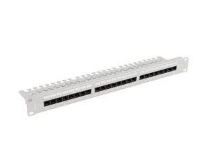 Patch panel 24 porturi 1U 19" Cat.5e UTP cu organizator