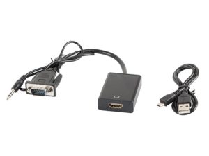 Cablu adaptor VGA(M) + minijack 3,5 mm(M)  HDMI(F) 20
