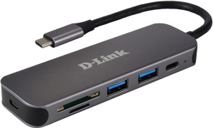 Docking station D-LINK DUB-2325, USB Type-C, Gri, 2 ani Garantie