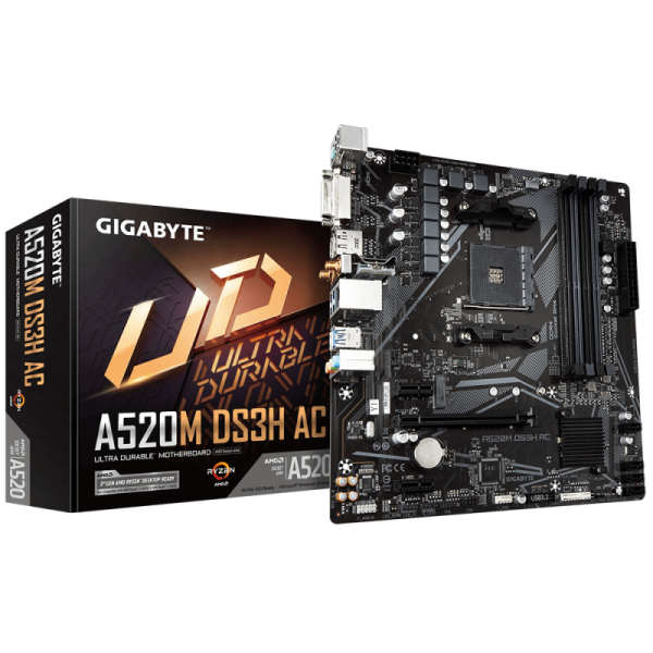 Placa de baza Gigabyte A520M DS3H AC, Socket AM4, DDR4,
