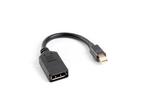 Cablu adaptor Mini DisplayPort(M) 1.1 -> DisplayPort(F) 10 cm negru