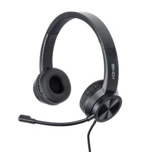 Casti Head-band Lindy Office, Wired, Negru