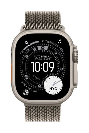 Curea pentru Apple Watch 49mm Natural Titanium Milanese Loop -