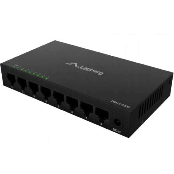 Switch Lanberg DSM1-1005, 8 porturi 1000BASE-T, Unmanaged, maxiumum network link