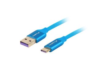 Cablu USB-C(M)  USB-A(M) 2.0 1 m albastru Premium 5A