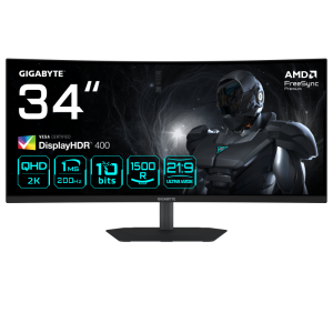 Monitor Consumer GIGABYTE G34WQC2, 34", 3440 x 1440 pixeli, Black,