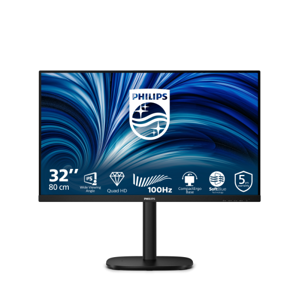 Monitor Consumer Philips 32B2N3500/00, 31.5", 2560 x 1440 pixeli, Black,