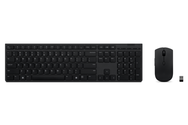 Kit Wireless tastatura si mouse Lenovo 4X31K03931, taste numerice, gri