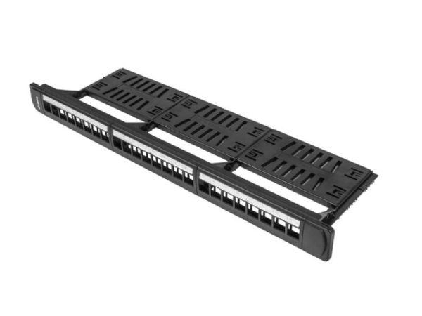 Patch panel gol 24 porturi 1U cu organizator pentru module