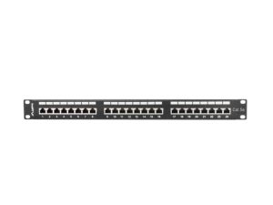 Patch panel 24 porturi 1U 19" Cat.5e FTP cu organizator